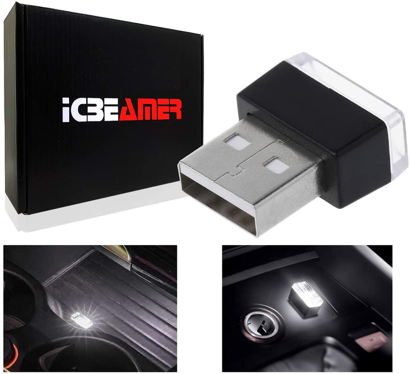 ICBEAMER Blue Color Universal USB Interface Plug-in Miniature Night Light LED Car Interior Trunk Ambient Atmosphere