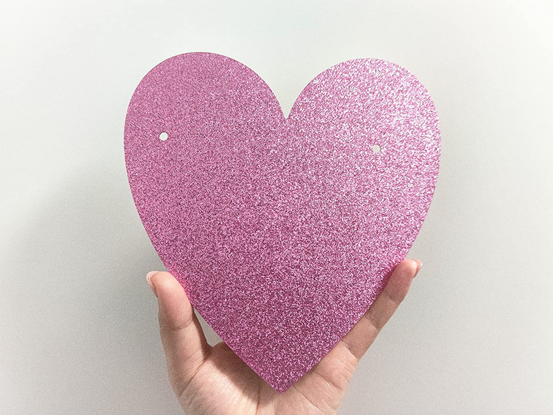 Red Glitter Happy Valentines Day Banner and Red&Pink Glitter Heart Garland, Valentines Day Decorations,Valentine'S Day Hearts Garland,Heart Decorations,Valentine Decor,Conversation Hearts Decorations,Valentines Decorations for Office Home Mantle Fireplace