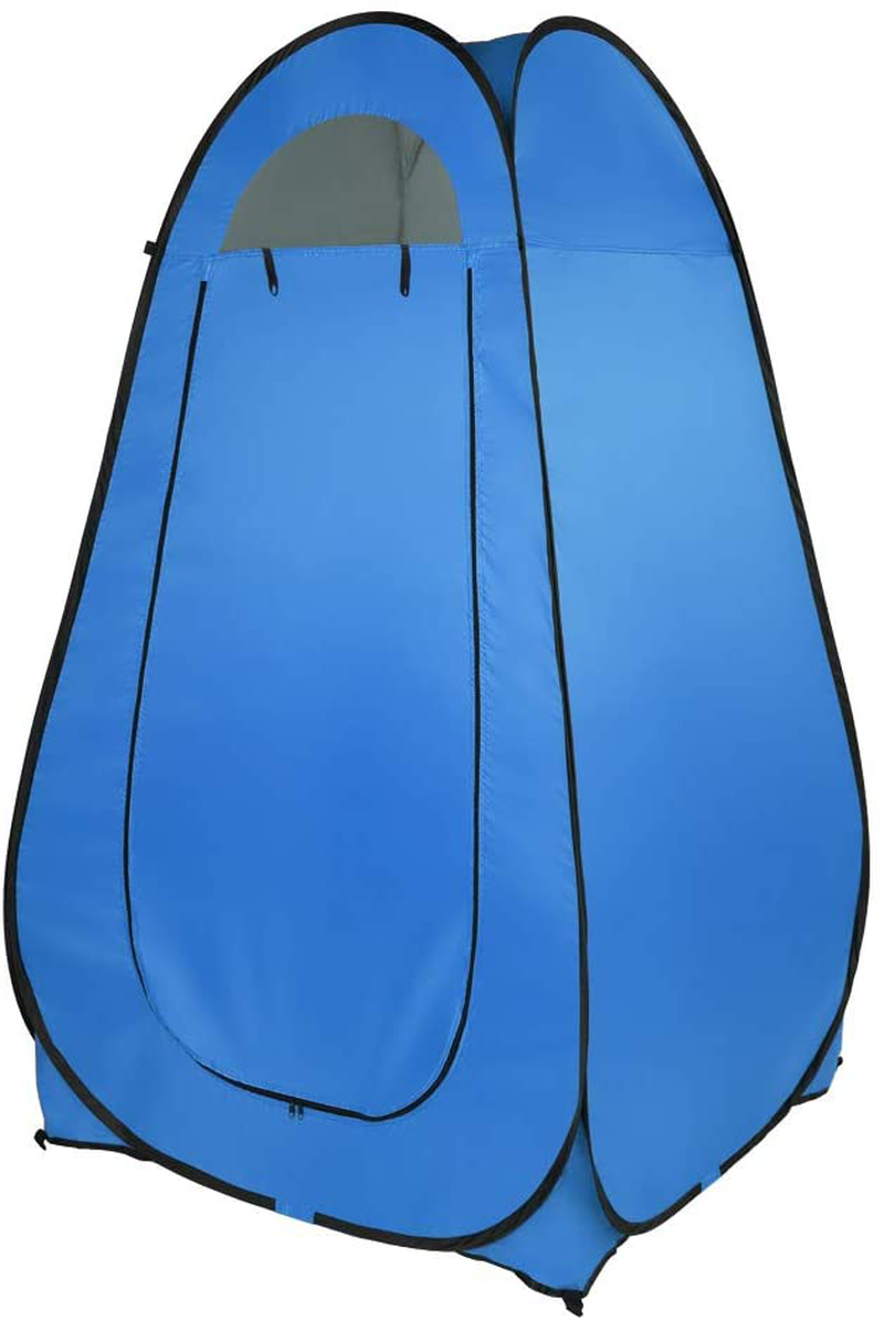 Toilet Shower Tent 1-2 Person Portable Pop up Dressing Tent Changing Room Privacy Tent Camping Shelter Sporting Goods > Outdoor Recreation > Camping & Hiking > Portable Toilets & Showers Coofel Blue  