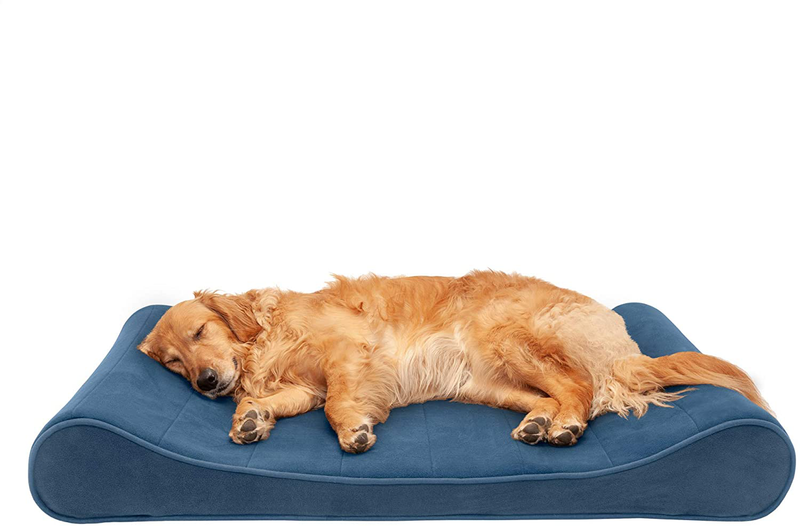 Furhaven Orthopedic, Cooling Gel, and Memory Foam Pet Beds for Small, Medium, and Large Dogs - Ergonomic Contour Luxe Lounger Dog Bed Mattress and More Animals & Pet Supplies > Pet Supplies > Dog Supplies > Dog Beds Furhaven Pet Products, Inc Microvelvet Stellar Blue Contour Bed (Memory Foam) Jumbo (Pack of 1)