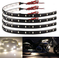 EverBright 4-Pack Red 30CM 5050 12-SMD DC 12V Flexible LED Strip Light Waterproof Car Motorcycles Decoration Light Interior Exterior Bulbs Vehicle DRL Day Running with Built-in 3M Tape  YM E-Bright Warm White  