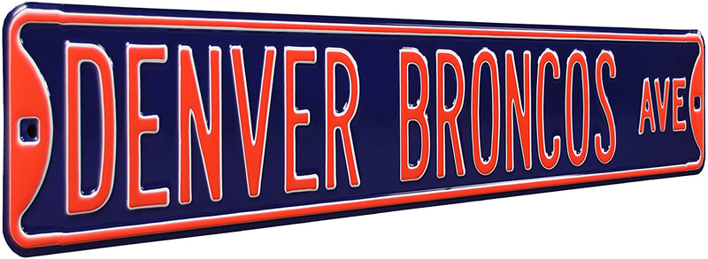 Fremont Die NFL Football Metal Wall Decor- Large, Heavy Duty Steel Street Sign, Vintage Home Decor for Office Decorations, Kids Room, and Man Cave Accessories Home & Garden > Decor > Seasonal & Holiday Decorations& Garden > Decor > Seasonal & Holiday Decorations Fremont Die Denver Broncos 36" x 6" 