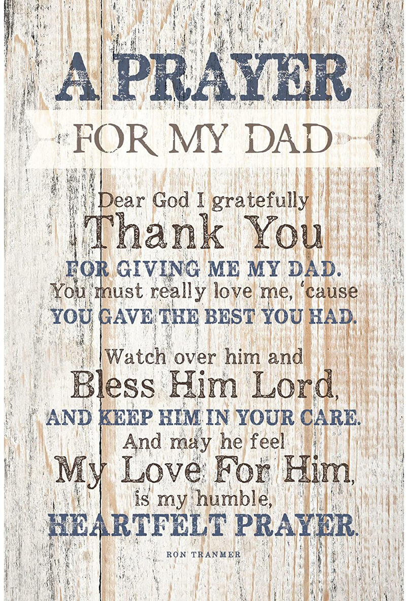 Dad (Father) Prayer Wood Plaque with Inspiring Quotes 6x9 - Classy Vertical Frame Wall & Tabletop Decoration | Easel & Hanging Hook | Dear God I Gratefully Thank You for Giving me My dad Home & Garden > Decor > Seasonal & Holiday Decorations& Garden > Decor > Seasonal & Holiday Decorations Dexsa 6" x 9"  