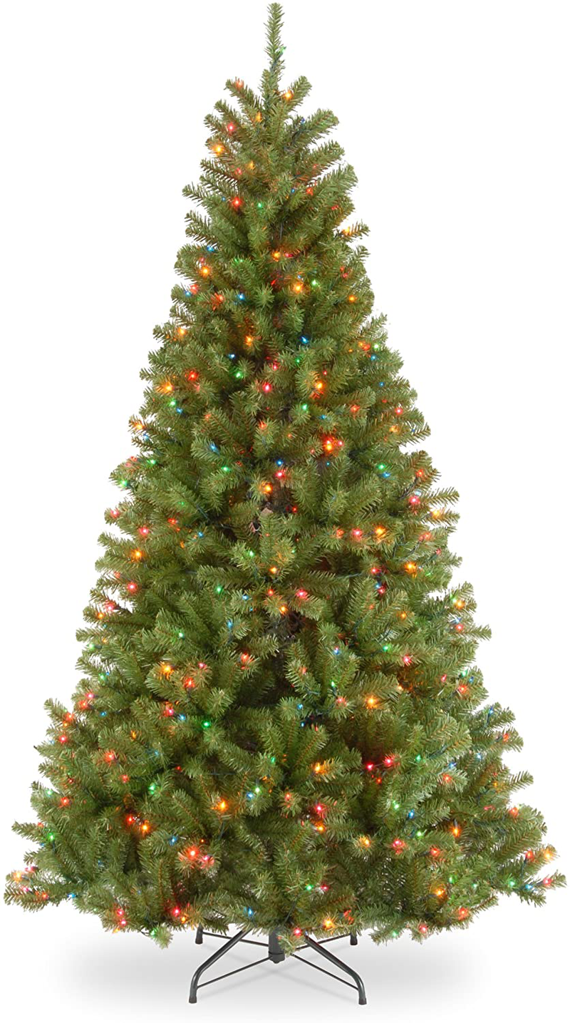 National Tree Company Pre-lit Artificial Christmas Tree | Includes Pre-strung Multi-Color Lights and Stand | North Valley Spruce - 7.5 ft Home & Garden > Decor > Seasonal & Holiday Decorations > Christmas Tree Stands National Tree Company 7.5 ft  