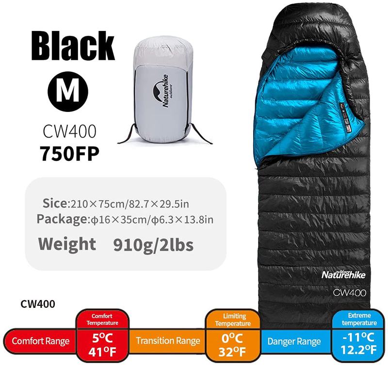 Naturehike Ultralight Goose down Sleeping Bag 750 Fill Power 4 Season Waterproof Compact for Adults & Kids -Cold Weather Sleeping Bags for Camping, Backpacking, Hiking, Traveling, Outdoor with Compression Sack Sporting Goods > Outdoor Recreation > Camping & Hiking > Sleeping Bags Naturehike   
