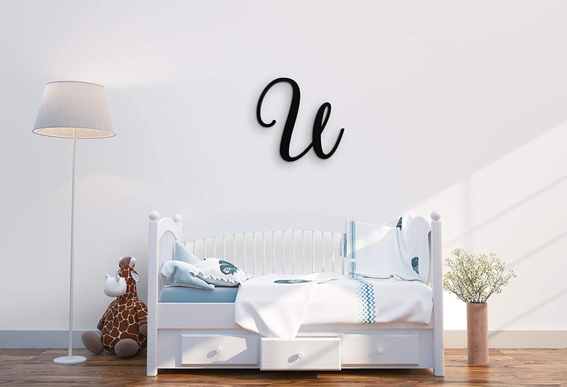 Giant Wall Decor Letters Uppercase K | 24" Wood Paintable Script Capital Letters for Nursery, Home Décor, Wedding Guest Book and More by ROOM STARTERS (K 24" Black 3/4" Thick) Home & Garden > Decor > Seasonal & Holiday Decorations ROOM STARTERS Black 3/4" Thick U 24" Capital 