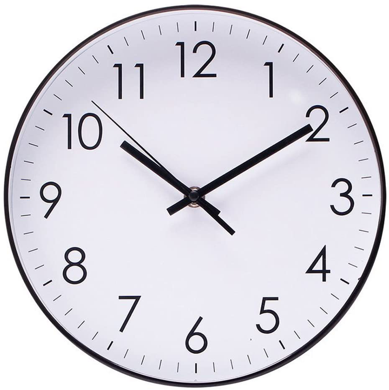 Modern Simple Wall Clock Indoor Non-Ticking Silent Sweep Movement Wall Clock for Office, Bathroom, Living Room Decorative 10 Inch Teal Home & Garden > Decor > Clocks > Wall Clocks Epy Huts White  