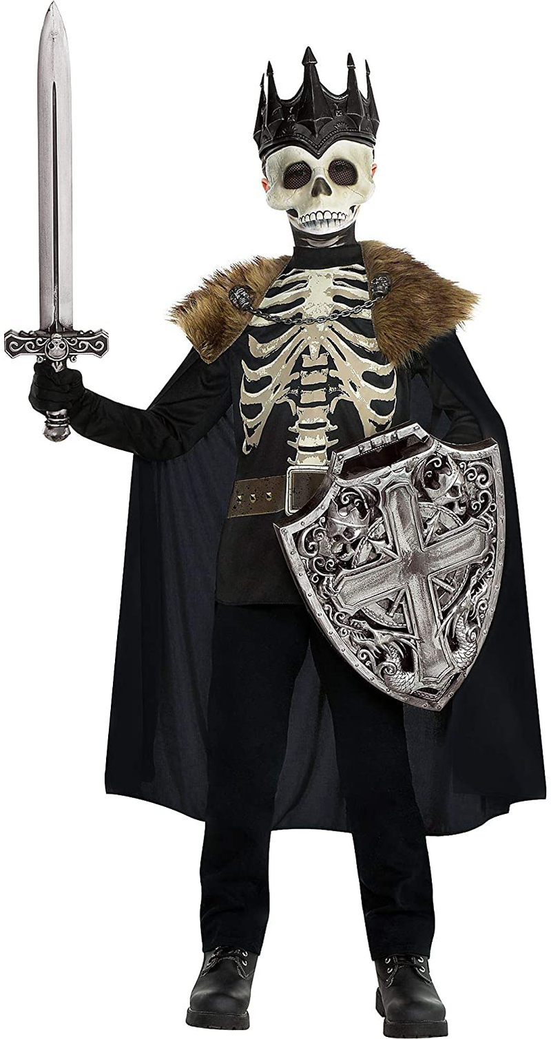 Party City Dark King Halloween Costume for Boys, Includes Printed Shirt, Mask with Crown and Cape Apparel & Accessories > Costumes & Accessories > Costumes Party City Medium  