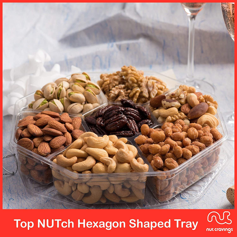 Nuts Gift Basket in Red Box (7 Piece Set, 1 LB) Valetines Day 2022 Idea Food Arrangement Platter, Birthday Care Package Variety, Healthy Kosher Snack Tray for Adults Women Men Prime Home & Garden > Decor > Seasonal & Holiday Decorations Nut Cravings   