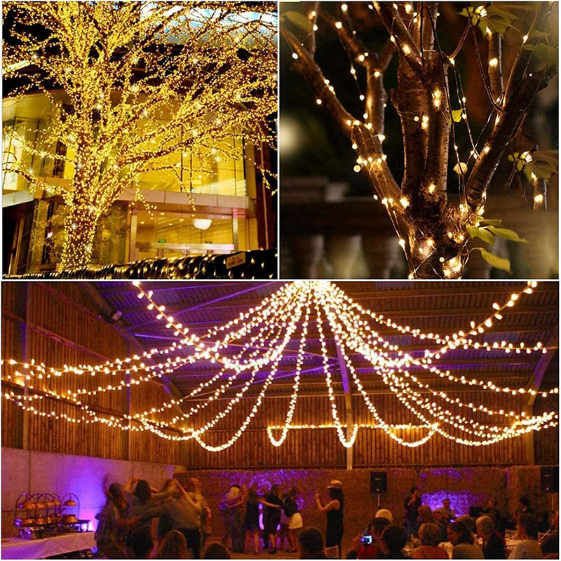 Extendable Super-Long 95FT 240 LED Christmas String Lights Outdoor/Indoor, Green Wire Christmas Tree Lights Plug in String Lights for Xmas Decorations Party Wedding Garden (Warm White) Home & Garden > Decor > Seasonal & Holiday Decorations& Garden > Decor > Seasonal & Holiday Decorations YIQU   