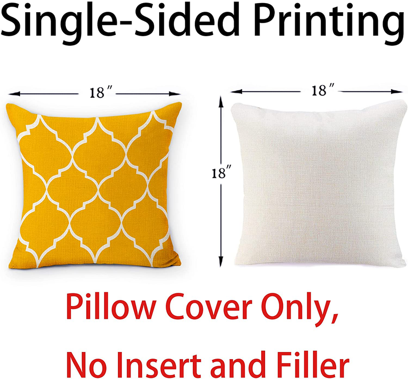Pinata Yellow Pillow Covers 18X18 Set of 4 Decorative Outdoor Throw Pillows Cases Spring Summer Fall Daybed Mustard Farmhouse Modern Geometric Square Decorations for Sofa Couch Home Cushion Covers Home & Garden > Decor > Chair & Sofa Cushions pinata   