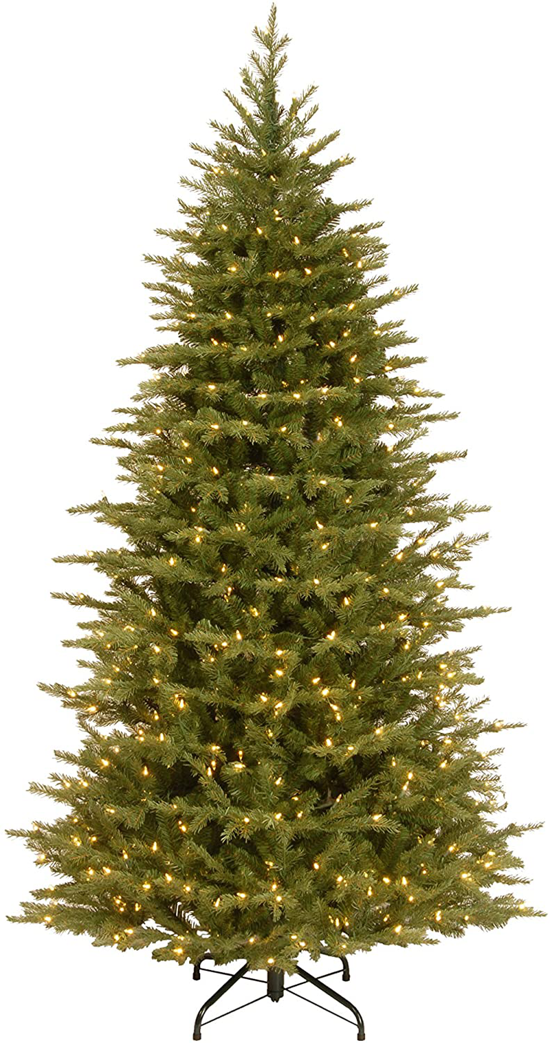 National Tree Company 'Feel Real' Pre-lit Artificial Christmas Tree | Includes Pre-strung Multi-Color LED Lights and Stand | Nordic Spruce Slim - 7.5 ft Home & Garden > Decor > Seasonal & Holiday Decorations > Christmas Tree Stands National Tree 7.5 ft  