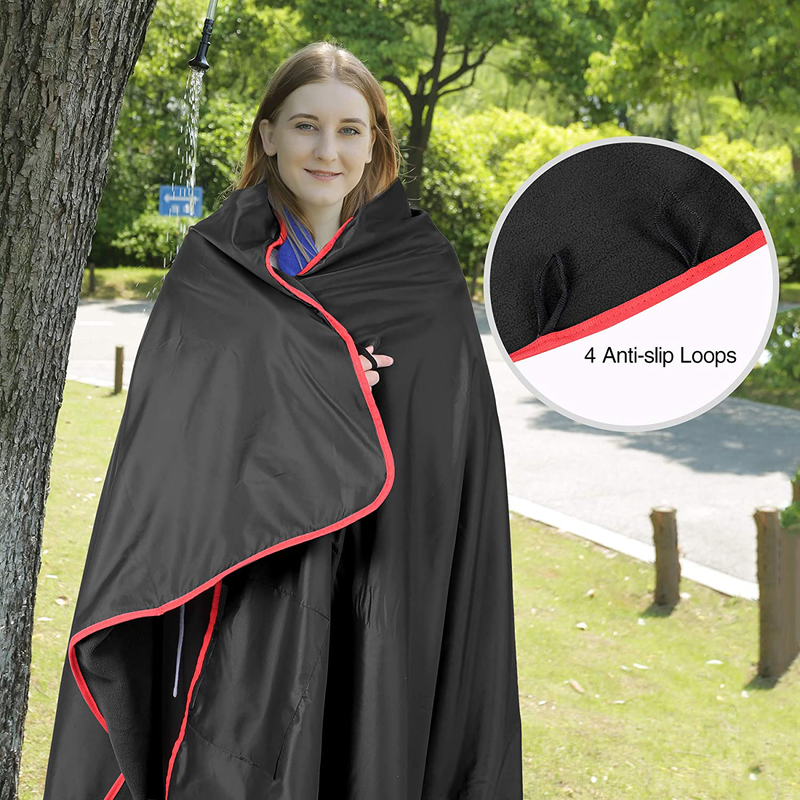 REDCAMP Large Waterproof Stadium Blanket for Cold Weather, Soft Warm Fleece Camping Blanket Windproof for Outdoor Sports, Blue/Red/Black/Grey Home & Garden > Lawn & Garden > Outdoor Living > Outdoor Blankets > Picnic Blankets REDCAMP   