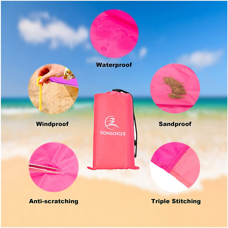Portable Waterproof Beach Blanket Extra Large-77.95'' ×80.31''Quick-Drying Picnic Blanket for 4-7 Adults,Outdoor Picnic Blanket with 4pcs Ground Stakes and 1pcs Carabiner for Camping,Hiking(Orange) Home & Garden > Lawn & Garden > Outdoor Living > Outdoor Blankets > Picnic Blankets DONGCHI28   