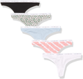 Tommy Hilfiger Women's Classic Cotton Thong, 5 Pack Apparel & Accessories > Clothing > Underwear & Socks > Bras Tommy Hilfiger Tie Dye Pink/Mini Daisy Grey X-Large 
