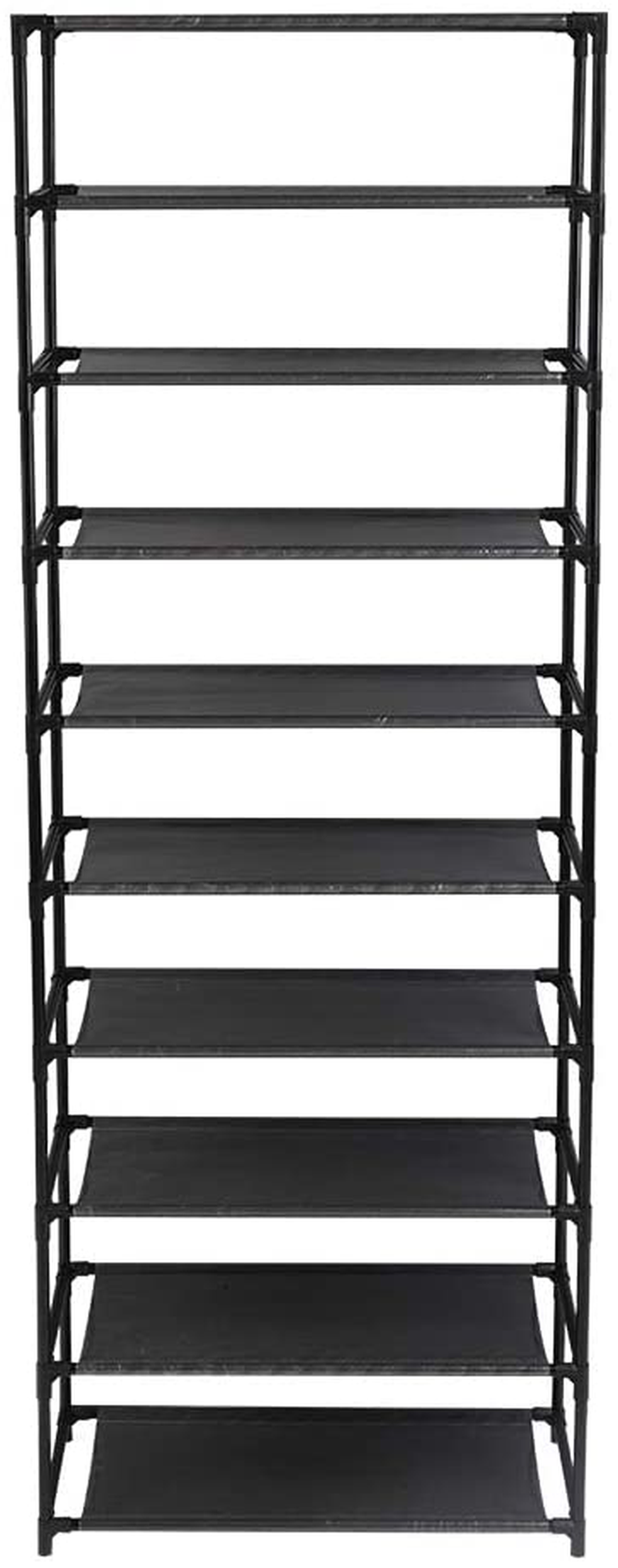 SLCSY 10 Tier Stackable Shoe Rack Storage Shelves - Stainless Steel Frame Holds 50 Pairs of Shoes Furniture > Cabinets & Storage > Armoires & Wardrobes SLCSY   