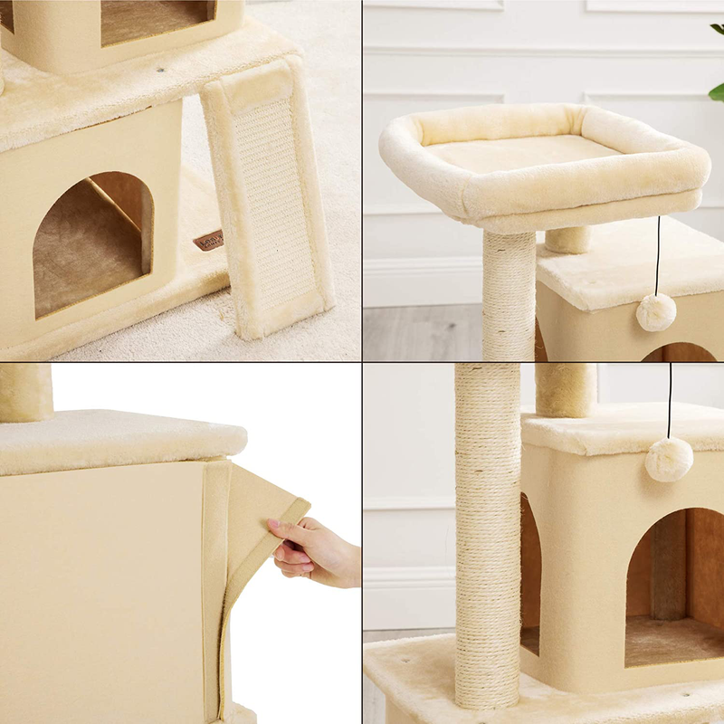 Lesure Cat Tree for Indoor Cats - Large Cat Tower Condos with Scratching Post and Platform, Multi-Level Pet Play House Stable Kitty Furniture, 34 Inches Tall Animals & Pet Supplies > Pet Supplies > Cat Supplies > Cat Beds LE SURE   