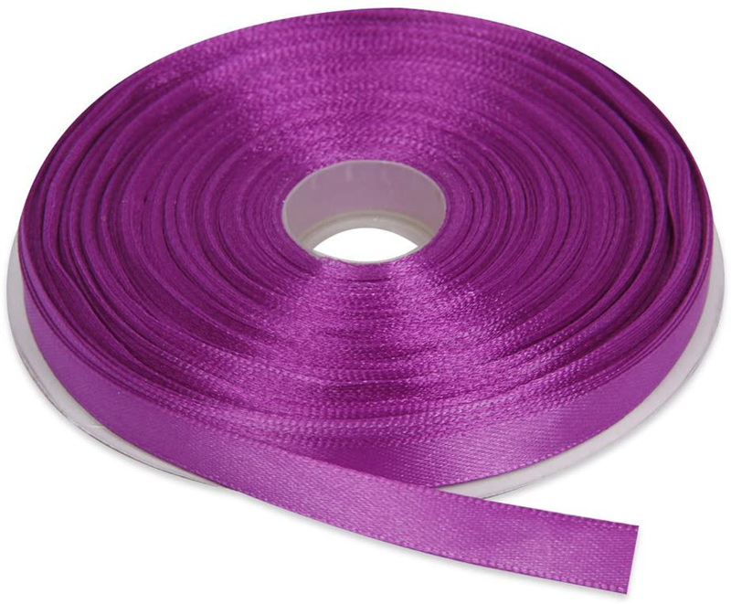 Topenca Supplies 3/8 Inches x 50 Yards Double Face Solid Satin Ribbon Roll, White Arts & Entertainment > Hobbies & Creative Arts > Arts & Crafts > Art & Crafting Materials > Embellishments & Trims > Ribbons & Trim Topenca Supplies Purple 3/8" x 50 yards 