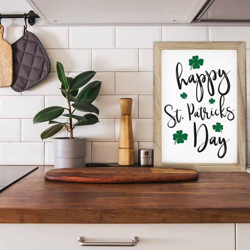Farmhouse Wall Decor Signs for Valentines and St Patricks Day Decor with Interchangeable Sayings - 11X16” Rustic Wood Picture Frame with 14 Designs - Easy to Hang Indoor Decorations for Your Home Home & Garden > Decor > Seasonal & Holiday Decorations KIBAGA   
