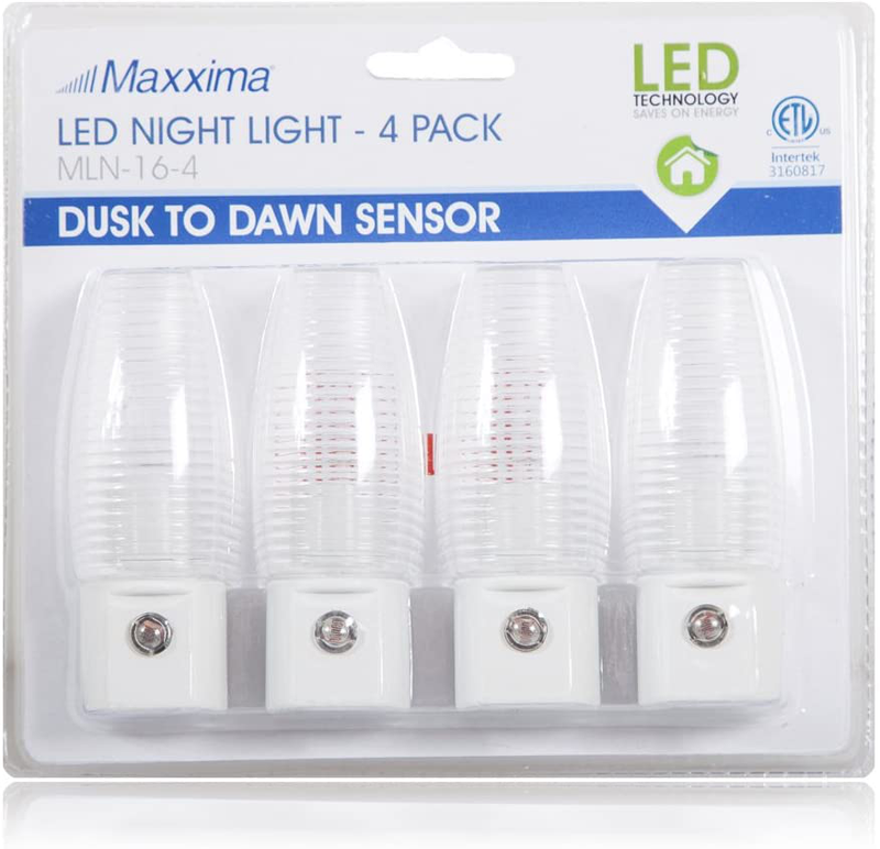 Maxxima MLN-16 LED Plug in Night Light with Auto Dusk to Dawn Sensor, 5 Lumens (pack of 4) Home & Garden > Lighting > Night Lights & Ambient Lighting Maxxima   