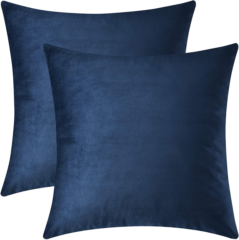 Mixhug Decorative Throw Pillow Covers, Velvet Cushion Covers, Solid Throw Pillow Cases for Couch and Bed Pillows, Burnt Orange, 20 x 20 Inches, Set of 2 Home & Garden > Decor > Chair & Sofa Cushions Mixhug Navy Blue 18 x 18 Inches, 2 Pieces 