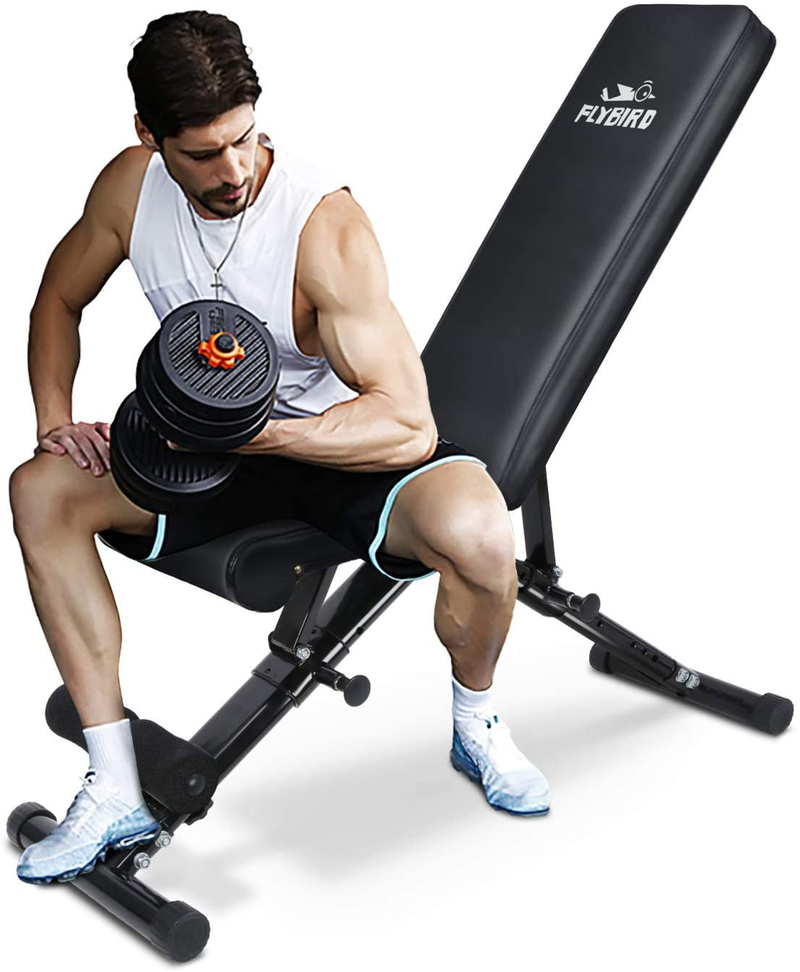 FLYBIRD Weight Bench, Adjustable Strength Training Bench for Full Body Workout with Fast Folding- 2021 Version  FLYBIRD black-2  