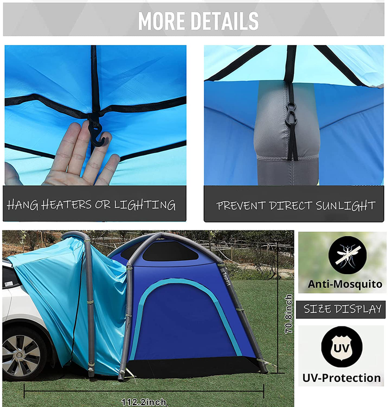 LMZX Tesla Model Y/3/S/X Inflatable Tailgate Tent Attachment Tents for Camping Accessories Sporting Goods > Outdoor Recreation > Camping & Hiking > Tent Accessories LMZX   