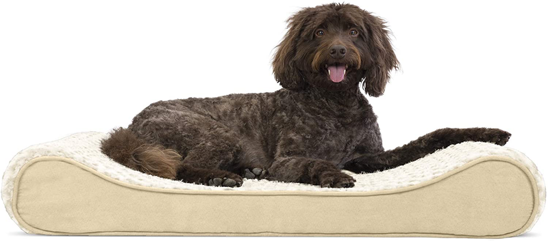 Furhaven Orthopedic, Cooling Gel, and Memory Foam Pet Beds for Small, Medium, and Large Dogs - Ergonomic Contour Luxe Lounger Dog Bed Mattress and More Animals & Pet Supplies > Pet Supplies > Dog Supplies > Dog Beds Furhaven Pet Products, Inc Ultra Plush Cream Contour Bed (Orthopedic Foam) Large (Pack of 1)
