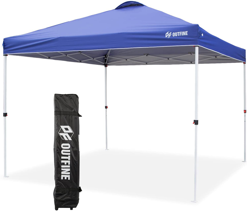 OUTFINE Pop-up Canopy 10x10 Patio Tent Instant Gazebo Canopy with Wheeled Bag,Canopy Sandbags x4,Tent Stakesx8 (Blue, 1010FT) Home & Garden > Lawn & Garden > Outdoor Living > Outdoor Structures > Canopies & Gazebos OUTFINE Blue 10*10FT 