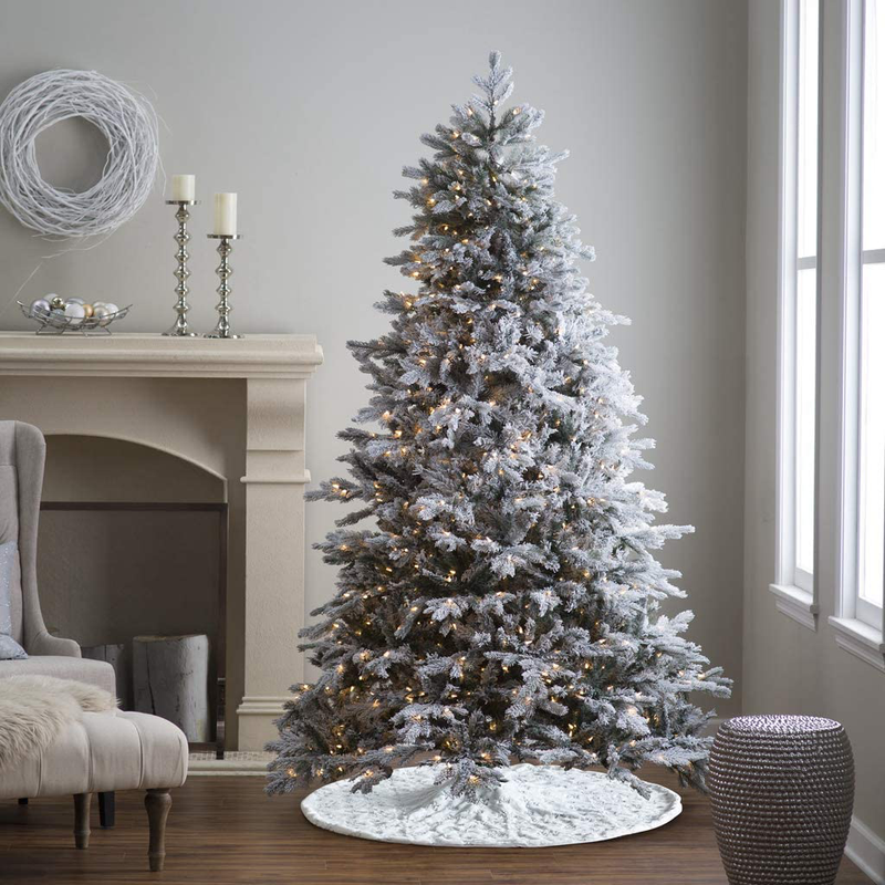 Christmas Tree Skirt - 48 inches Large White Luxury Faux Fur Tree Skirt Christmas Decorations Holiday Thick Plush Tree Xmas Ornaments (White/Sliver) Home & Garden > Decor > Seasonal & Holiday Decorations& Garden > Decor > Seasonal & Holiday Decorations Lalent   