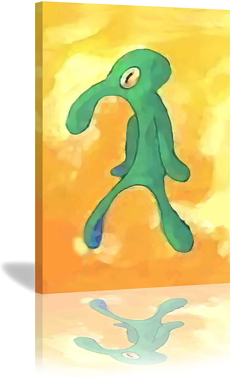 Classic Bold and Brash Painting Squidward Poster, Canvas Wall Art Print Home Bathroom Decor Framed Bedroom Office Living Room Small 12x16 Inches Home & Garden > Decor > Artwork > Posters, Prints, & Visual Artwork Bold And Brash Classic Bold and Brash 24"x36" 