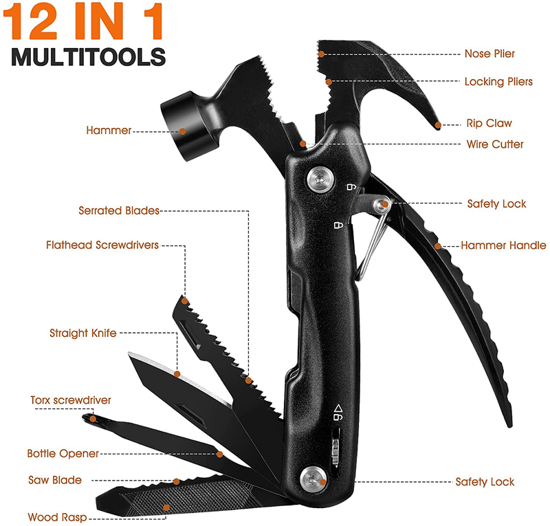 Multitool Camping Accessories Stocking Stuffers for Men Dad Gifts, 13 in 1 Survival Tools Christmas Gifts Cool Gadgets for Women Husband Grandpa Him Birthday Valentines Gifts for Him Sporting Goods > Outdoor Recreation > Camping & Hiking > Camping Tools Elayce   