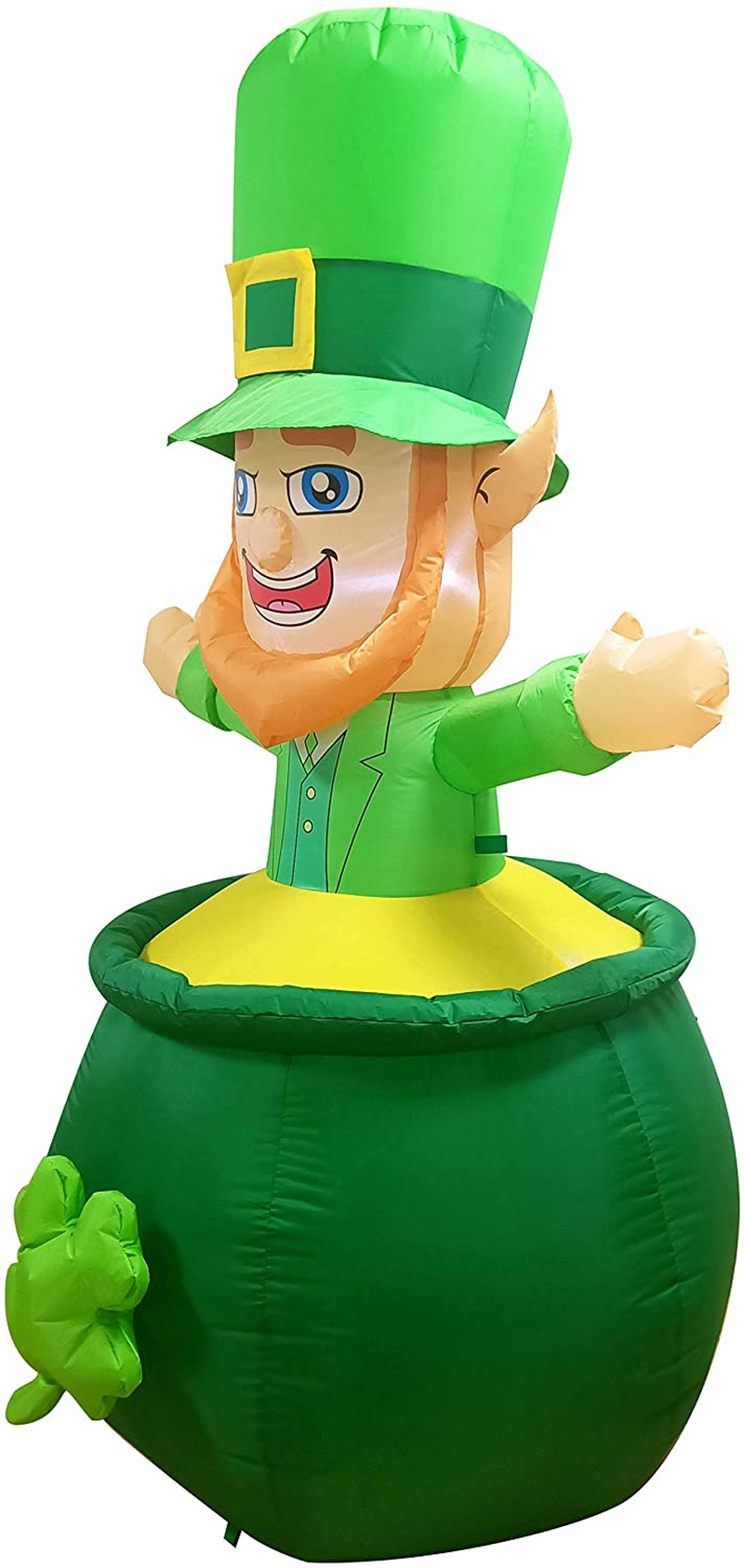Joiedomi 6 FT St Patricks Day Inflatable Leprechaun in Cauldron Pot of Gold Coin Inflatable Yard Decorations with LED Light Build-In Arts & Entertainment > Party & Celebration > Party Supplies Joiedomi   