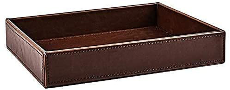 Decor Trends PU Leather Decorative Valet Tray Catchall Tray Perfume Tray for Dresser Nightstand Organizer Small Tray for Coin,Key,Phone,Glasses (Brown) Home & Garden > Decor > Decorative Trays Decor Trends   