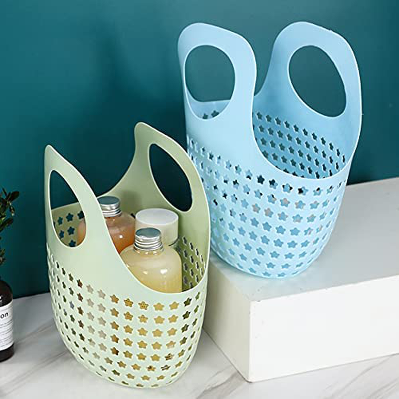 Portable Storage Basket, Plastic Storage Bins with Handle for Dorm, Bathroom, Garden, Cleaning Supplies, Blue Sporting Goods > Outdoor Recreation > Camping & Hiking > Portable Toilets & Showers Andmey   