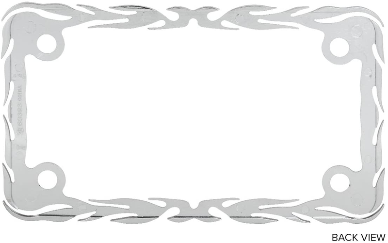 GG Grand General 60393 Chrome Flame Motorcycle License Plate Frame, 7-1/2"x4-1/16"  ‎Grand General   