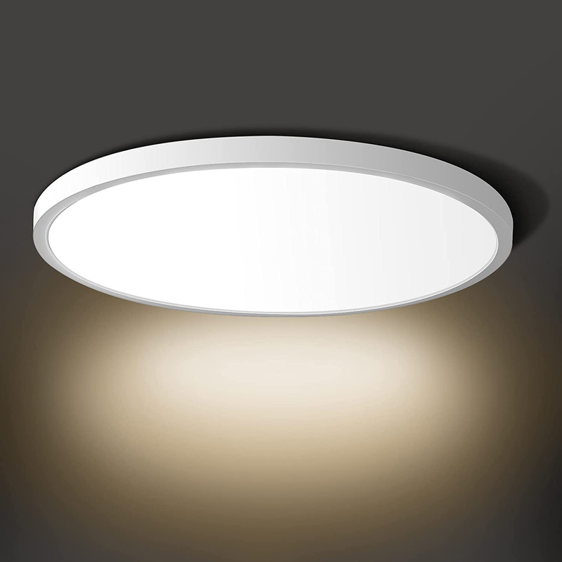 LED Flush Mount Ceiling Light Fixture, 3200ML 4000K Natural White 12 Inch Flat Modern Ceiling Lighting, 24W(240W Equivalent), Used in Bedroom, Bathroom, Kitchen, Corridor, Etc