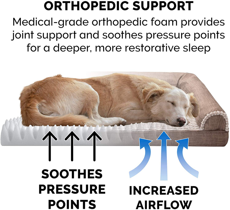 Furhaven Orthopedic, Cooling Gel, and Memory Foam Pet Beds for Small, Medium, and Large Dogs and Cats - Luxe Perfect Comfort Sofa Dog Bed, Performance Linen Sofa Dog Bed, and More Animals & Pet Supplies > Pet Supplies > Dog Supplies > Dog Beds Furhaven   