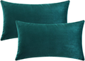 Mixhug Decorative Throw Pillow Covers, Velvet Cushion Covers, Solid Throw Pillow Cases for Couch and Bed Pillows, Burnt Orange, 20 x 20 Inches, Set of 2 Home & Garden > Decor > Chair & Sofa Cushions Mixhug Teal 12 x 20 Inches, 2 Pieces 