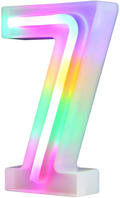 Neon Letter Lights 26 Alphabet Letter Bar Sign Letter Signs for Wedding Christmas Birthday Partty Supplies,USB/Battery Powered Light Up Letters for Home Decoration-Colourful J Home & Garden > Decor > Seasonal & Holiday Decorations& Garden > Decor > Seasonal & Holiday Decorations WARMTHOU Number-7  