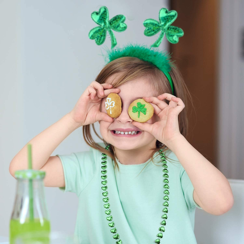 FEPITO St.Patrick'S Day Parade Costume Accessories Set Includes Shamrock Green Tutu Tulle Skirt and Shamrock Headband Necklace for St.Patrick'S Day Decoration Party Supplies Arts & Entertainment > Party & Celebration > Party Supplies FEPITO   