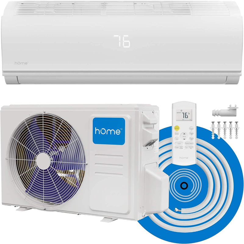hOmeLabs Split Type Inverter Air Conditioner with Heat Function — 18,000 BTU 230V — Low Noise, Multimode Air Conditioning with a Washable Filter, Stealth LED Display, and Backlit Remote Control Home & Garden > Household Appliances > Climate Control Appliances > Air Conditioners hOmeLabs 12K BTU 230V  
