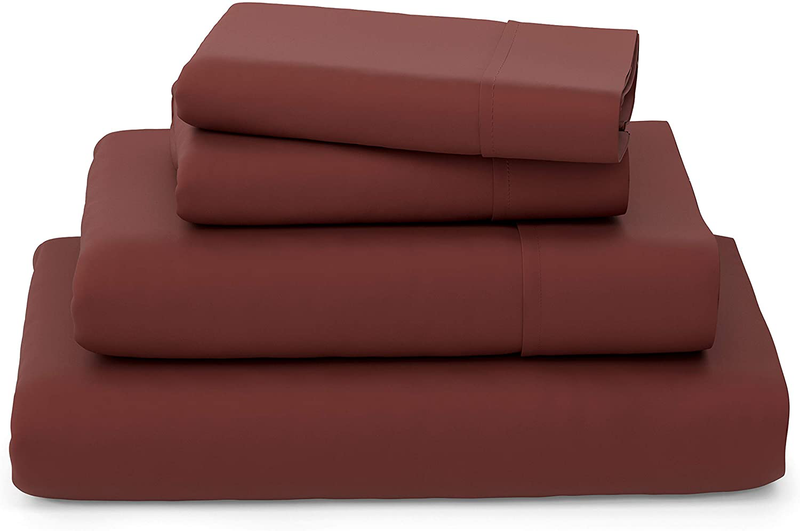 Cosy House Collection Luxury Bamboo Bed Sheet Set - Hypoallergenic Bedding Blend from Natural Bamboo Fiber - Resists Wrinkles - 4 Piece - 1 Fitted Sheet, 1 Flat, 2 Pillowcases - King, White Home & Garden > Linens & Bedding > Bedding Cosy House Collection Burgundy Queen 
