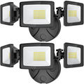 Onforu 2 Pack 50W LED Flood Light Outdoor, 5000LM LED Security Light Fixture with 3 Adjustable Heads, IP65 Waterproof, 5000K Switch Controlled Wall Mount Security Light for Eave, Exterior Garden