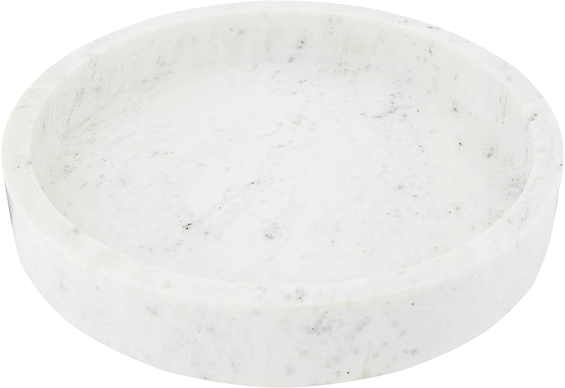 Creative Co-Op DF2369 8" Round Carved Marble Tray, White Home & Garden > Decor > Decorative Trays Creative Co-Op 12"  