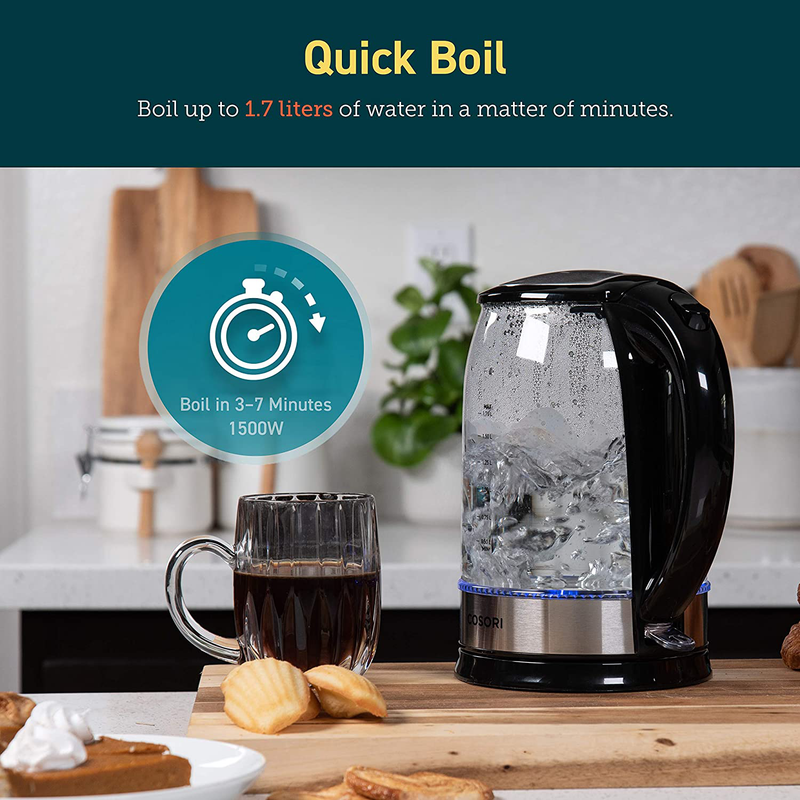 COSORI Electric Kettle 1.7L Speed-Boil Water Boiler (BPA Free) Auto Shut-Off & Boil-Dry Protection, LED Indicator Inner Lid & Bottom, Black Home & Garden > Kitchen & Dining > Kitchen Tools & Utensils > Kitchen Knives COSORI   