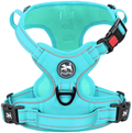 PoyPet No Pull Dog Harness, No Choke Front Lead Dog Reflective Harness, Adjustable Soft Padded Pet Vest with Easy Control Handle for Small to Large Dogs Animals & Pet Supplies > Pet Supplies > Dog Supplies PoyPet Mint Blue(Matching Trim) Large 