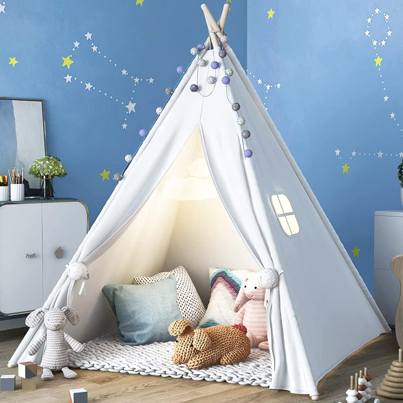 Sumbababy Teepee Tent for Kids with Carry Case, Natural Cotton Canvas Teepee Play Tent, Toys for Girls/Boys Indoor & Outdoor Playing Sporting Goods > Outdoor Recreation > Camping & Hiking > Tent Accessories Sumbababy   