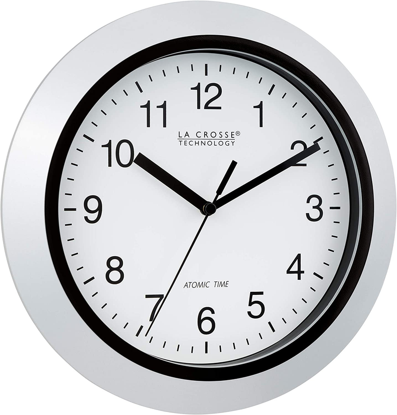 La Crosse Technology Atomic Analog Wall Clock, 10", Silver Home & Garden > Decor > Clocks > Wall Clocks La Crosse Technology   