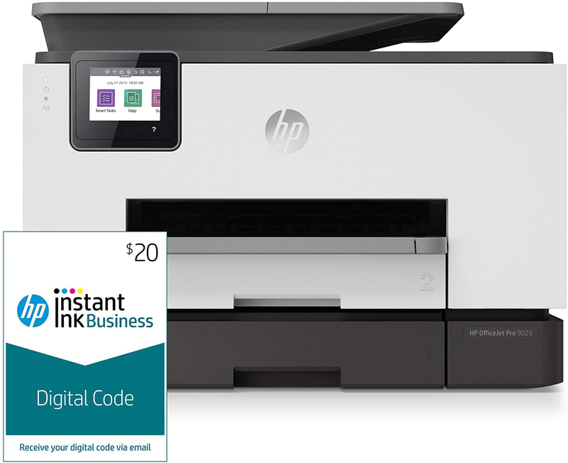 HP OfficeJet Pro 9015 All-in-One Wireless Printer, with Smart Home Office Productivity, HP Instant Ink, Works with Alexa (1KR42A) Electronics > Print, Copy, Scan & Fax > Printers, Copiers & Fax Machines HP 9025 - advanced Printer + Instant Ink 